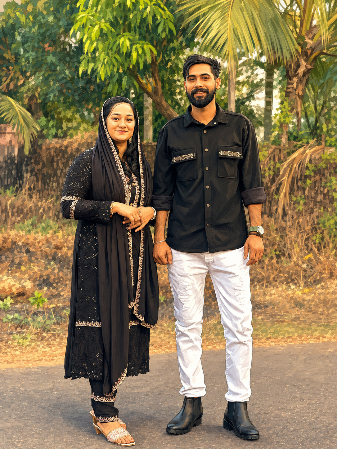 Farhana and Musthafa together